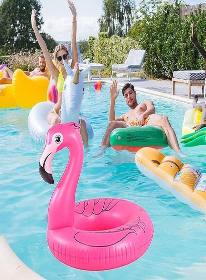 siddhmurti Flamingo Inflatable Pool Floats, Pool Tubes Swim Ring Pink Pool Float, 120 cm Large Pool Float, Pool Inner Tube Beach Floats for Adults, Pool Rings for Adults Water Entertainment (Multi) - Image 3